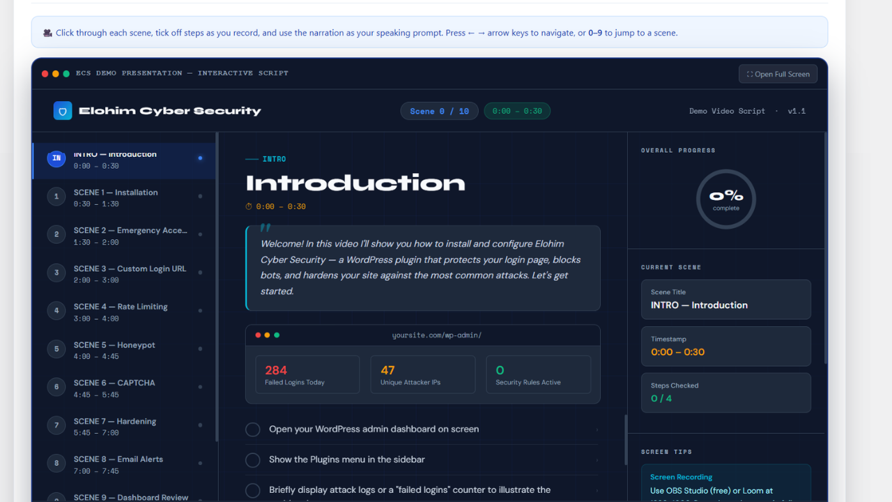 Final protected dashboard view