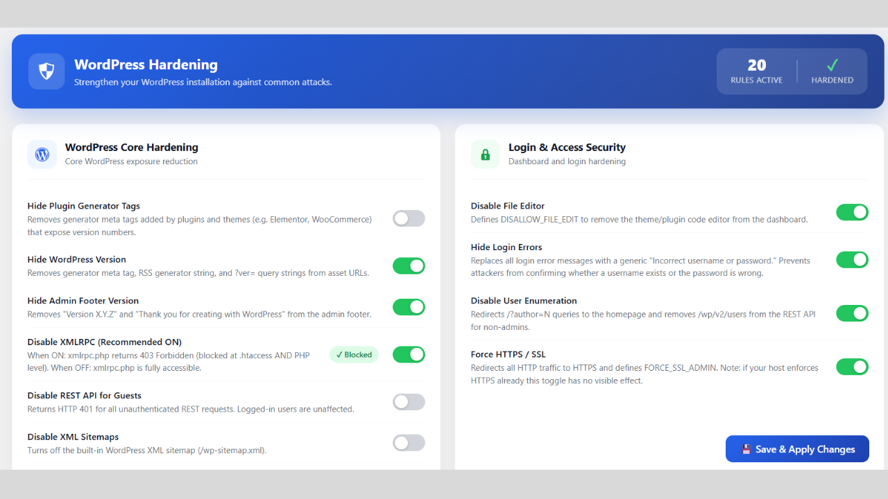 Rate limiting and IP blocking settings